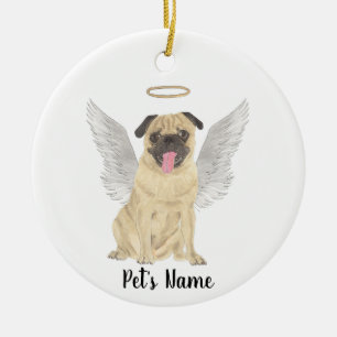 Adorno De Cerámica Memorial de simpatía para pug personalizado