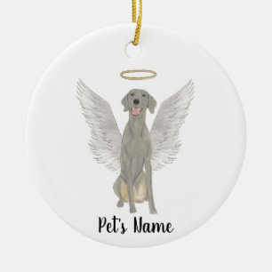 Adorno De Cerámica Memorial de simpatía personalizado de Weimaraner