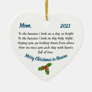 Adorno De Cerámica Memorial Heart Christmas Ornament Mom