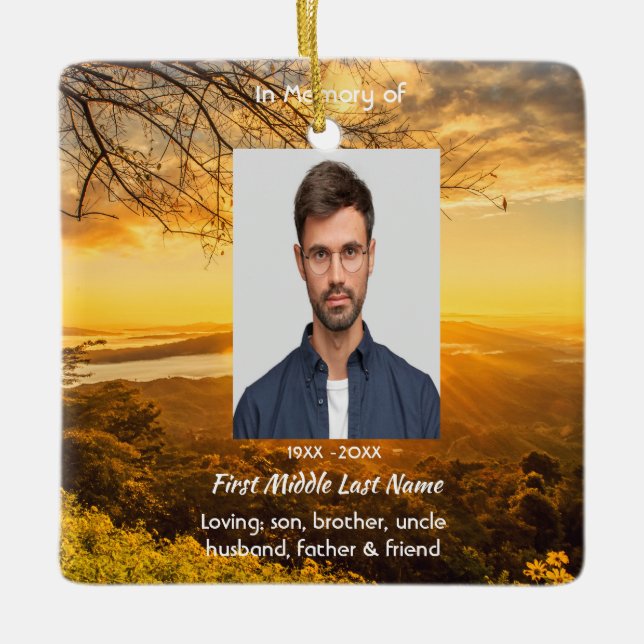 Adorno De Cerámica Memorial Keepsake Golden Sunrise  (Anverso)