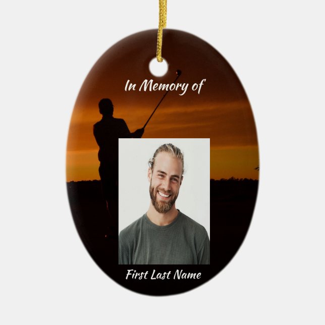 Adorno De Cerámica Memorial Keepsake Golfer Golf (Frente)