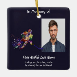 Adorno De Cerámica Memorial Keepsake Hockey Player Sport