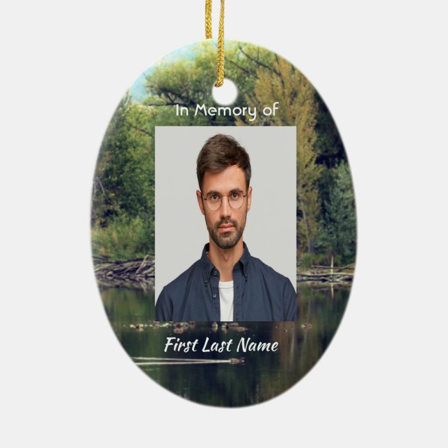 Adorno De Cerámica Memorial Keepsake Lake Pond Park Ducks (Atrás)