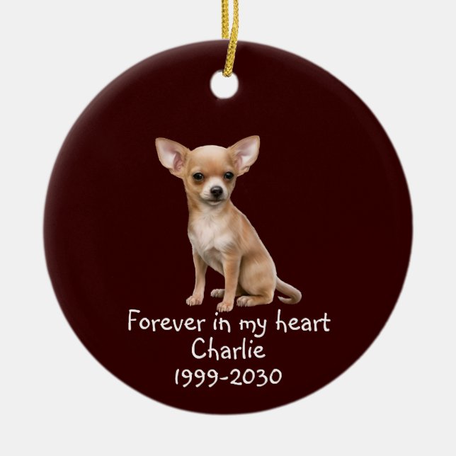 Adorno De Cerámica Memorial Keepsake Perro Mascota Animal Personaliza (Frente)