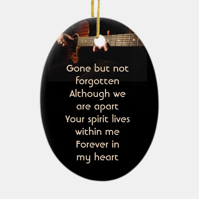 Adorno De Cerámica Memorial Keepsake recuerdo guitarra musical (Atrás)