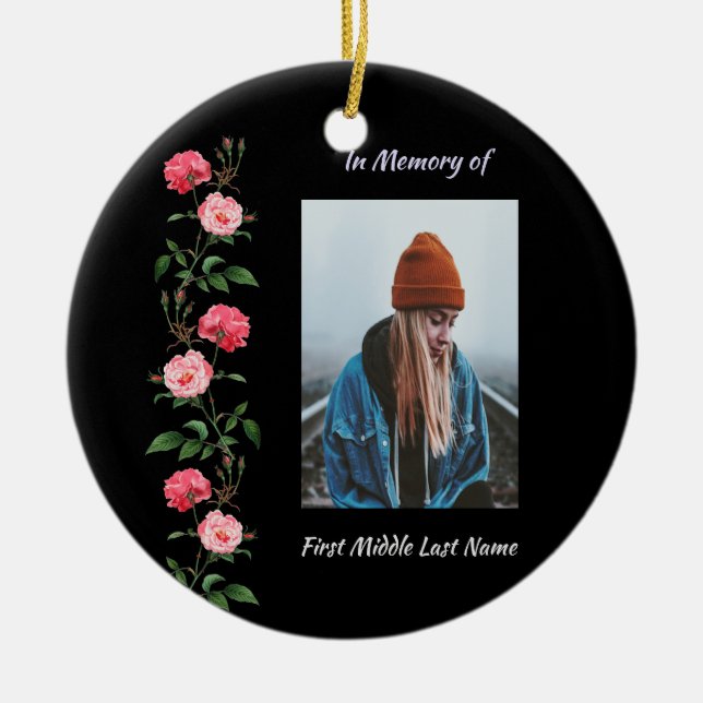 Adorno De Cerámica  Memorial Keepsake  Roses Garden Flowers (Frente)