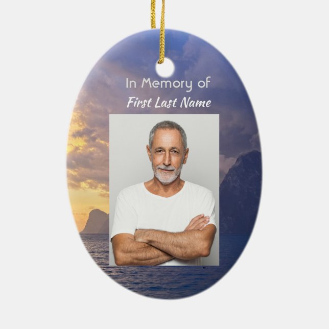 Adorno De Cerámica Memorial Keepsake Sea Sky Cloud Island (Atrás)