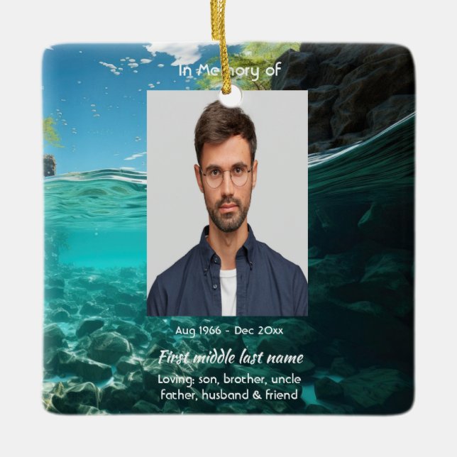 Adorno De Cerámica Memorial Keepsake Service Deep Sea Diving Diver (Anverso)