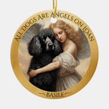 Memorial personalizado de Black Poodle Angel
