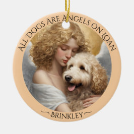 Adorno De Cerámica Memorial personalizado de Golden Doodle Angel