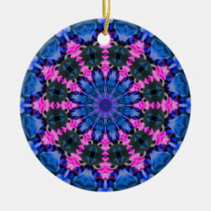 Adorno De Cerámica Menor flor (rosa-azul)