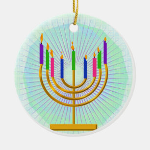 Adorno De Cerámica Menorah Keepsake Ornament