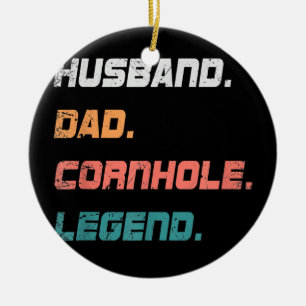 Adorno De Cerámica Mens Dad Dad Husband Cornhole Funny Cornhole