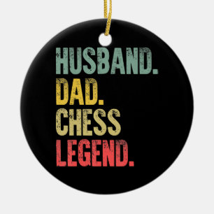 Adorno De Cerámica Mens Funny Gige Husband Dad Chess Legend