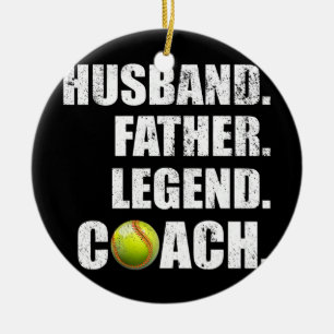 Adorno De Cerámica Mens Vintage Husband Padre Leyenda entrenador de s