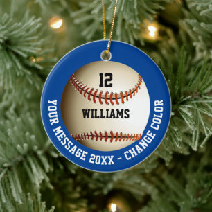 Adorno De Cerámica Mensaje de béisbol de nombre número personalizado