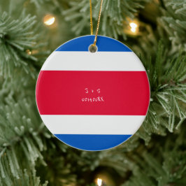Adorno De Cerámica Mensaje de personalizado Bandera de Costa Rica