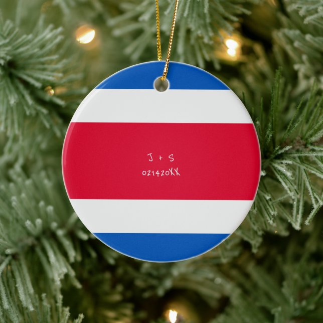 Adorno De Cerámica Mensaje de personalizado Bandera de Costa Rica (Árbol)