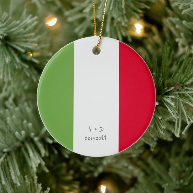 Adorno De Cerámica Mensaje de personalizado Bandera de Italia (Árbol)