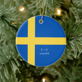 Adorno De Cerámica Mensaje de personalizado Bandera de Suecia