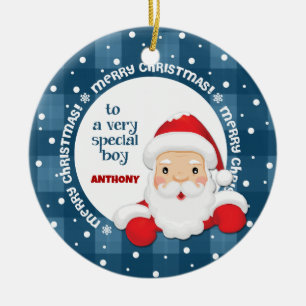 Adorno De Cerámica Mensaje de Santa Claus para nombre personalizado d