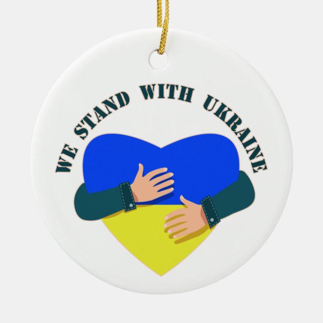 Adorno De Cerámica Mensaje inspirador Estamos con Ucrania (Frente)