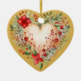 Adorno De Cerámica Mensaje personalizado colorido Corazón floral "dor