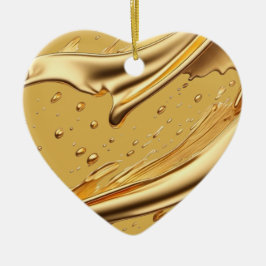 Adorno De Cerámica Mensaje personalizado colorido "Gold" Hearft Gift