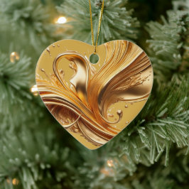 Adorno De Cerámica Mensaje personalizado colorido "Gold" Hearft Gift
