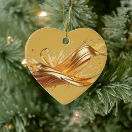 Adorno De Cerámica Mensaje personalizado colorido "Gold" Hearft Gift