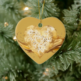 Adorno De Cerámica Mensaje personalizado colorido "Gold" Hearft Gift