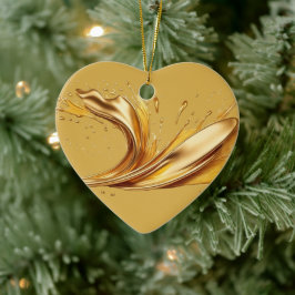 Adorno De Cerámica Mensaje personalizado colorido "Gold" Hearft Gift