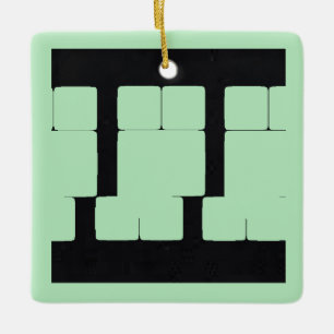 Adorno De Cerámica Menta de invierno 7   MERRY NAVIDAD   m3galleryStu