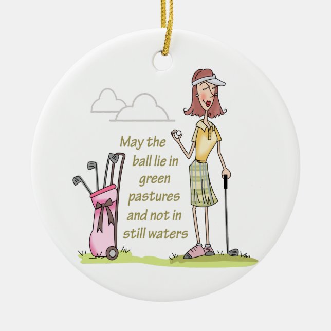 Adorno De Cerámica Mentir en pasturas verdes (Frente)