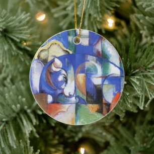 Adorno De Cerámica Mentiroso toro de Franz Marc, arte de cubismo vint