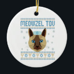 Adorno De Cerámica Meowzel Tov Cat Mazel Ugly Hanukkah Sweater Gift<br><div class="desc">chanukah,  Pajamakah,  hanukkah,  meowzel,  jewish,  feo,  suéter,  gato,  navidades,  de punto</div>