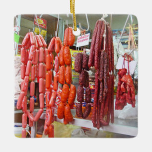 Adorno De Cerámica Mercado de la salchicha en Lima