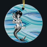 Adorno De Cerámica Mermaid de Santa Cruz<br><div class="desc">Ornamento cerámico de sirena de Santa Cruz de California</div>