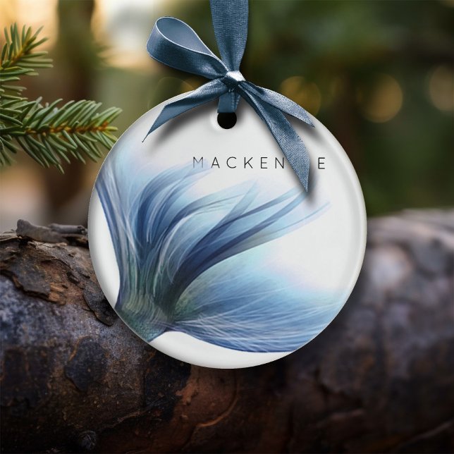 Adorno De Cerámica Mermaid Glam Tail | Personalizado Dusty Ice Blue L (Subido por el creador)