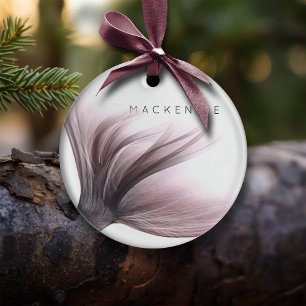 Adorno De Cerámica Mermaid Mod Tail   Personalizado Dusty Mauve Pink 