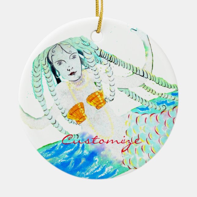 Adorno De Cerámica Mermaids con Dreadlocks Thunder_Cove (Frente)