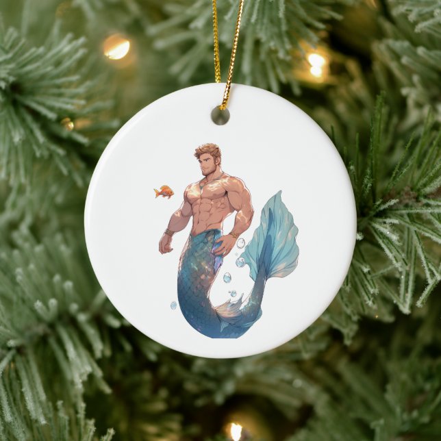 Adorno De Cerámica Merman Ornament - Bluefin (Árbol)