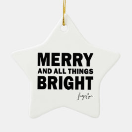 Adorno De Cerámica Merry and All Things Bright Christmas | Star