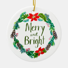 Adorno De Cerámica Merry and Bright Ornament