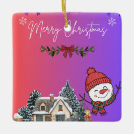 Adorno De Cerámica Merry Christmas 