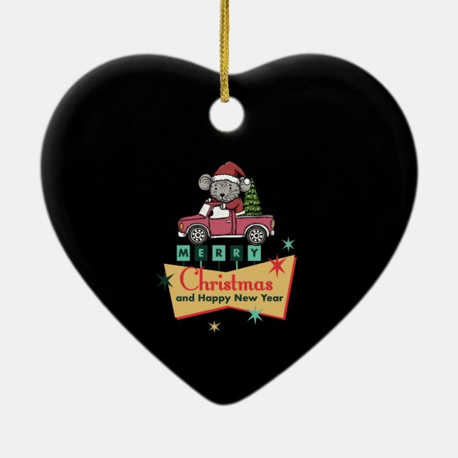 Adorno De Cerámica Merry Christmas and Happy New Year (Atrás)