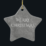 Adorno De Cerámica Merry Christmas Chalkboard Typography Black White<br><div class="desc">Feliz Chalkboard Christmas Blackboard Aspecto Elegante Escritura a mano Typografía Gris Black Holiday Regalos de temporada</div>