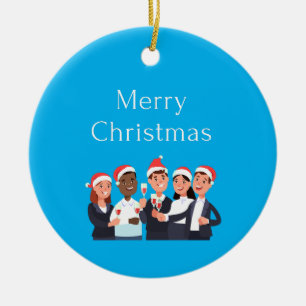 Adorno De Cerámica merry christmas crew 2022