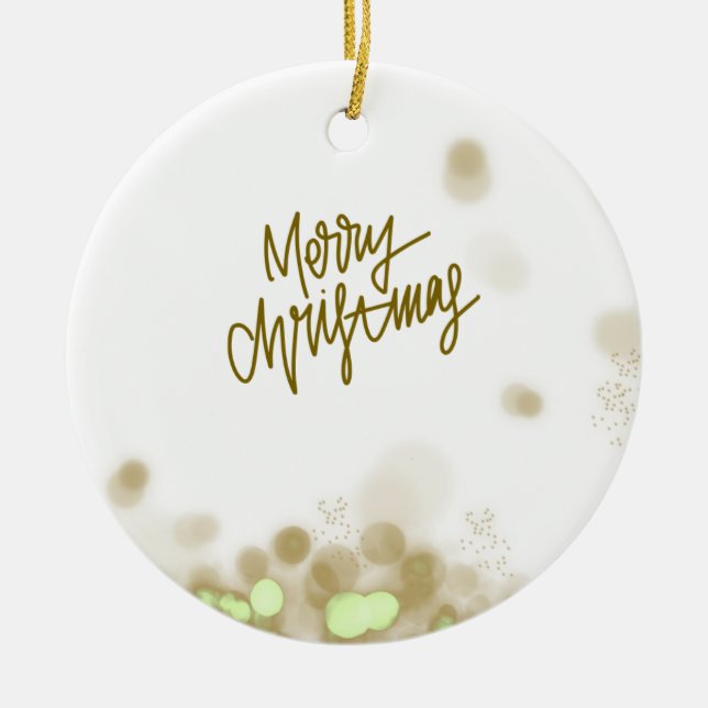 Adorno De Cerámica Merry Christmas - Elegant Ceramic Ornament (Frente)
