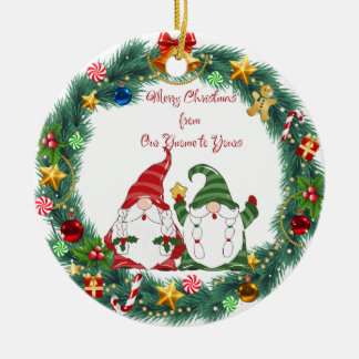 Adorno De Cerámica Merry Christmas from Our Gnome to Yours on a
